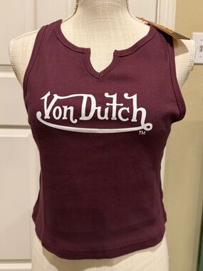 NWT VON DUTCH Notch Rib Womens Tank Top